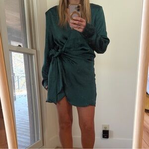 Glam Deep Green Long Sleeve Dress